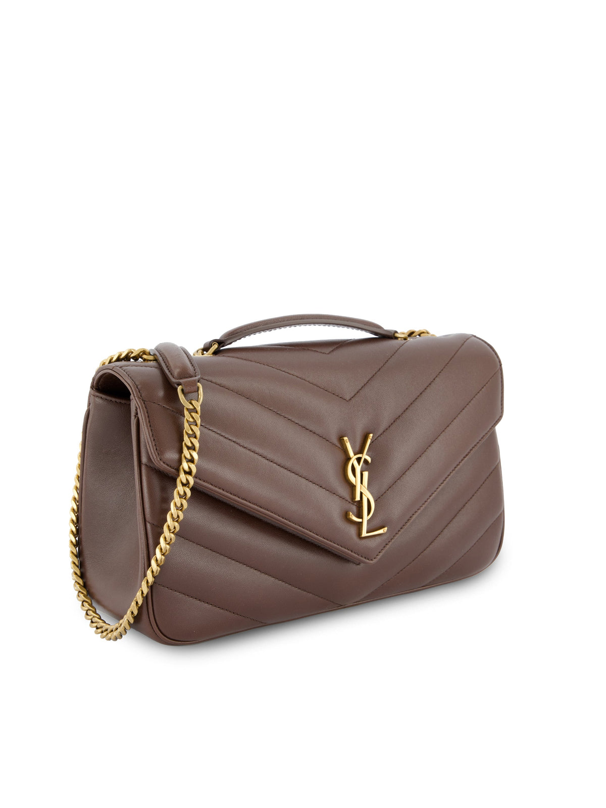 Saint Laurent Women's Loulou Medium Leather Bag in Brown - view 3