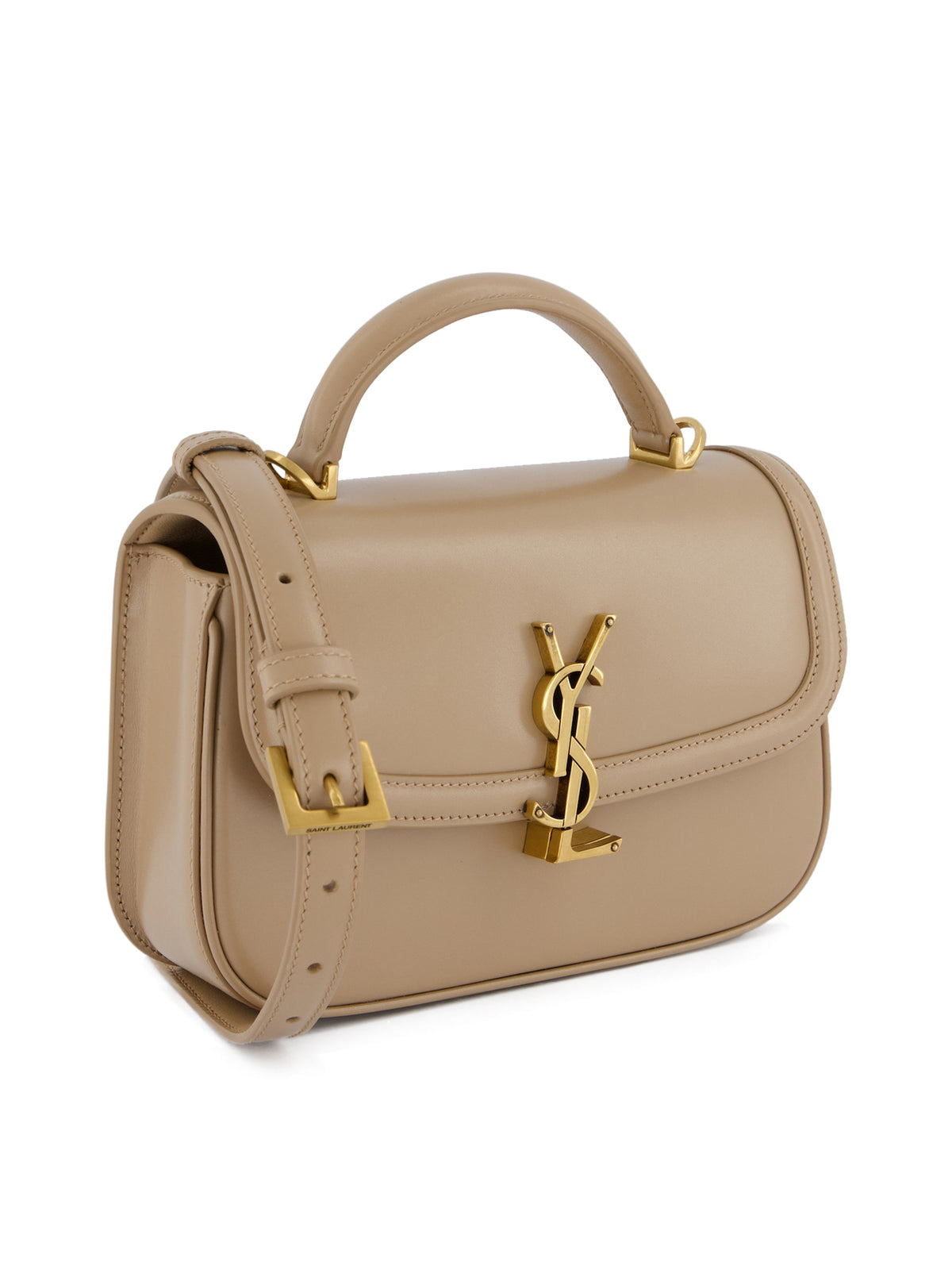 Saint Laurent Women's Solferino Mini Leather Bag in Beige - view 3