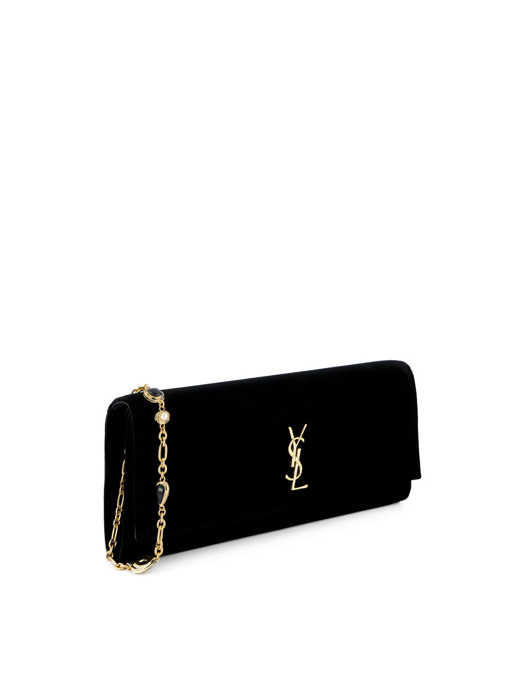 Saint Laurent Women's Kate Velvet Clutch in Black - view 3