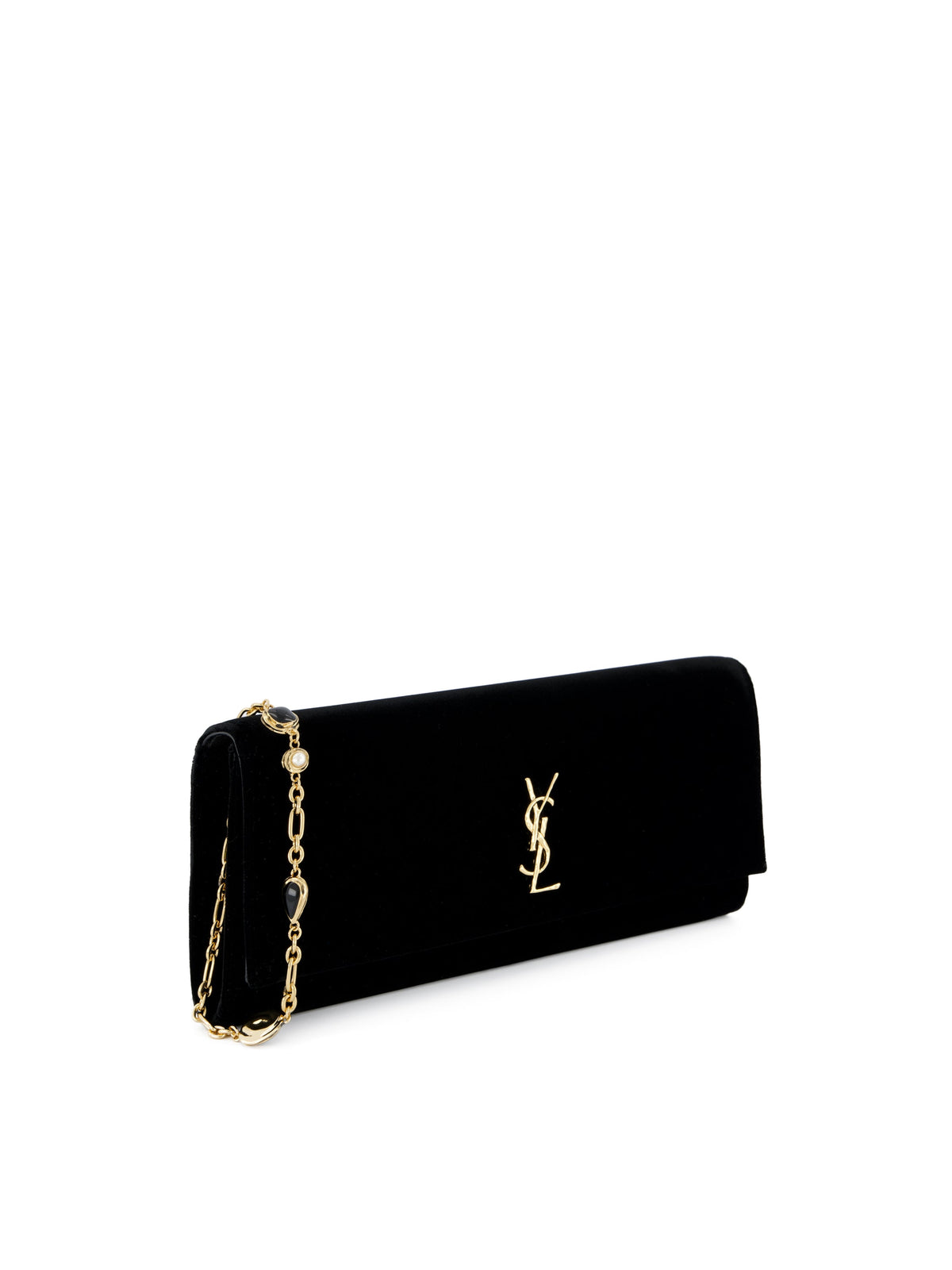 Saint Laurent Women's Kate Velvet Clutch in Black - view 3
