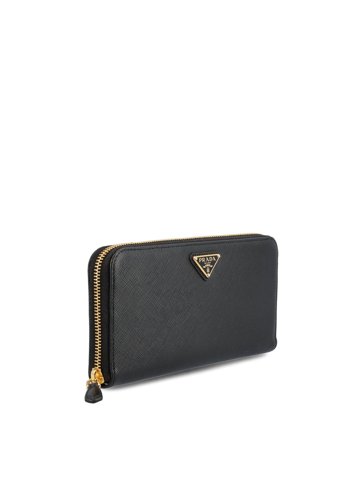 Prada Women's Saffiano Leather Zip Wallet in Black - view 3