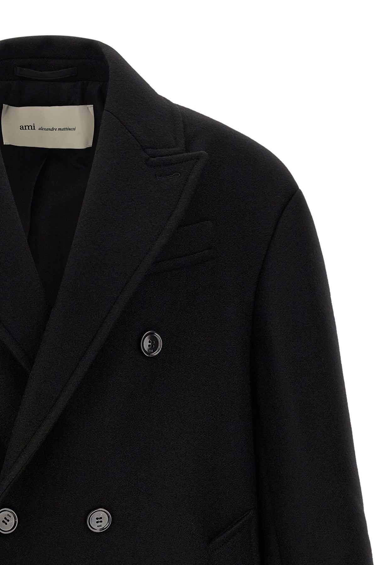 Ami Paris Men's Gabardine Coat in Black - view 3