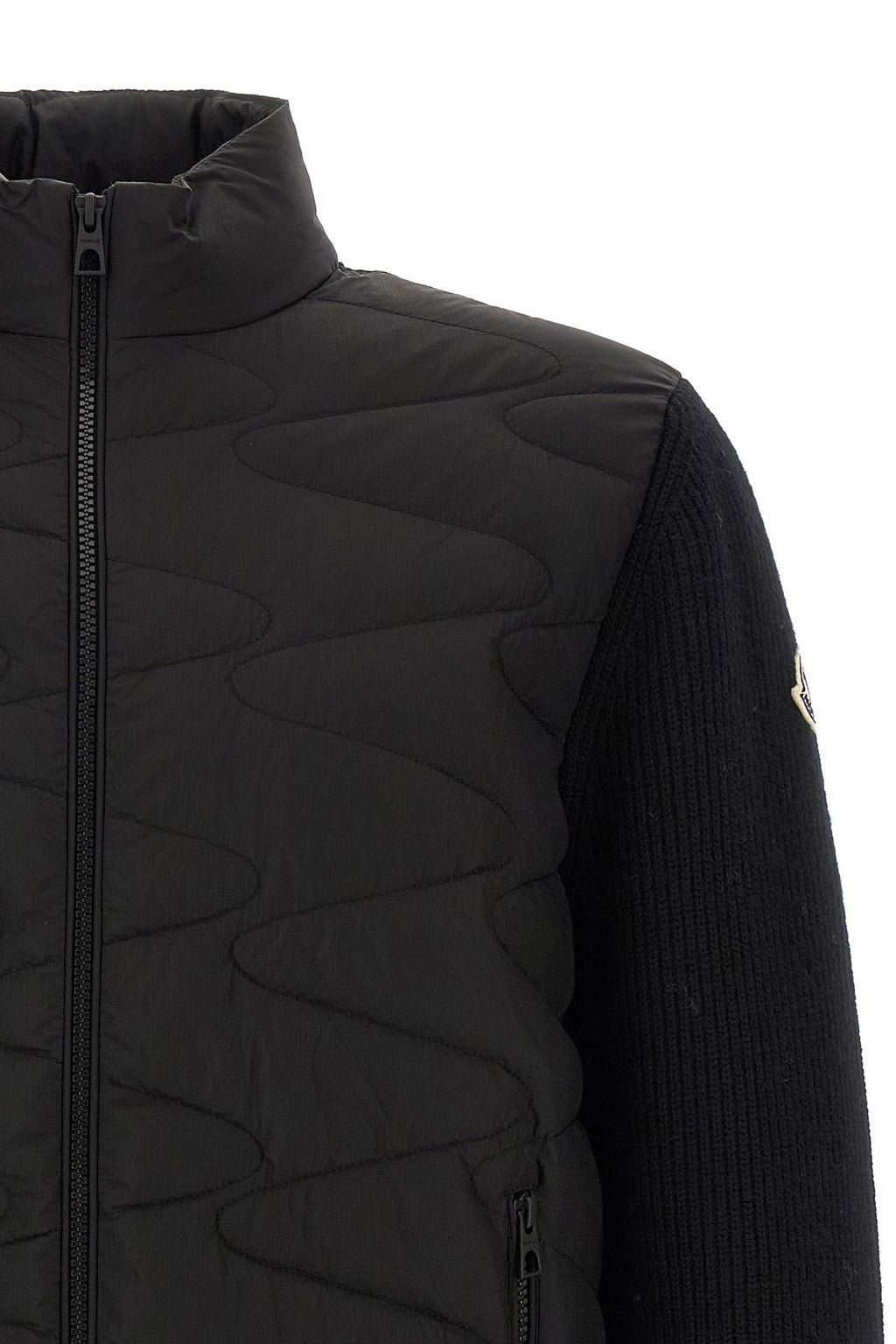 Moncler Men's Padded Cardigan in Black Polyamide - view 3