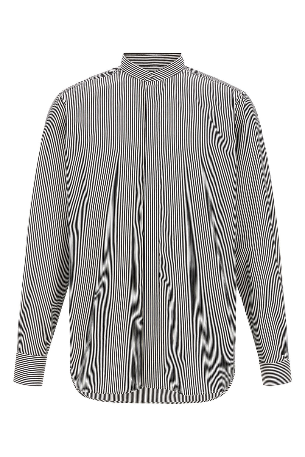 Tom Ford Men's Striped Shirt in White/Black Cotton - view 3
