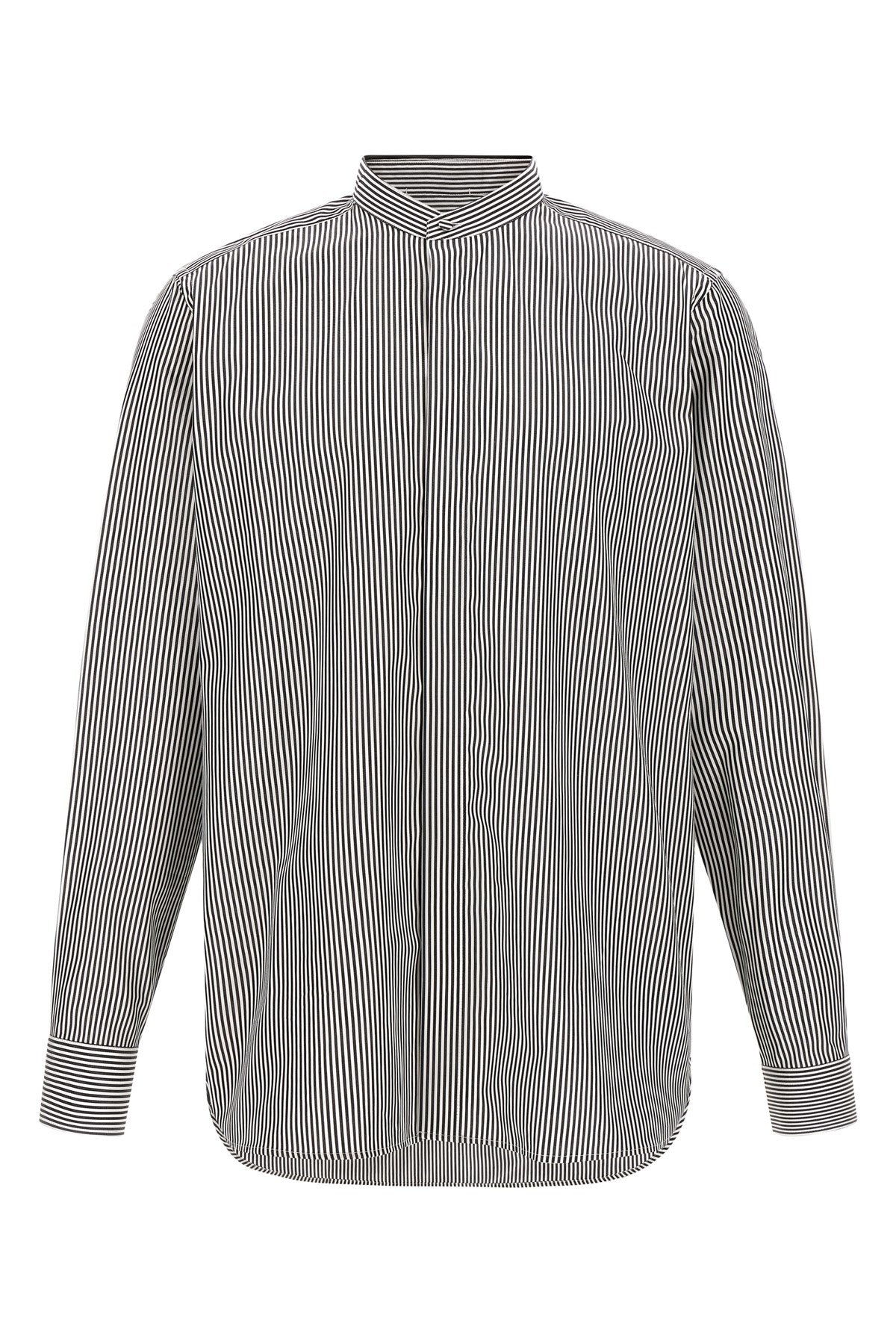 Tom Ford Men's Striped Shirt in White/Black Cotton - view 3