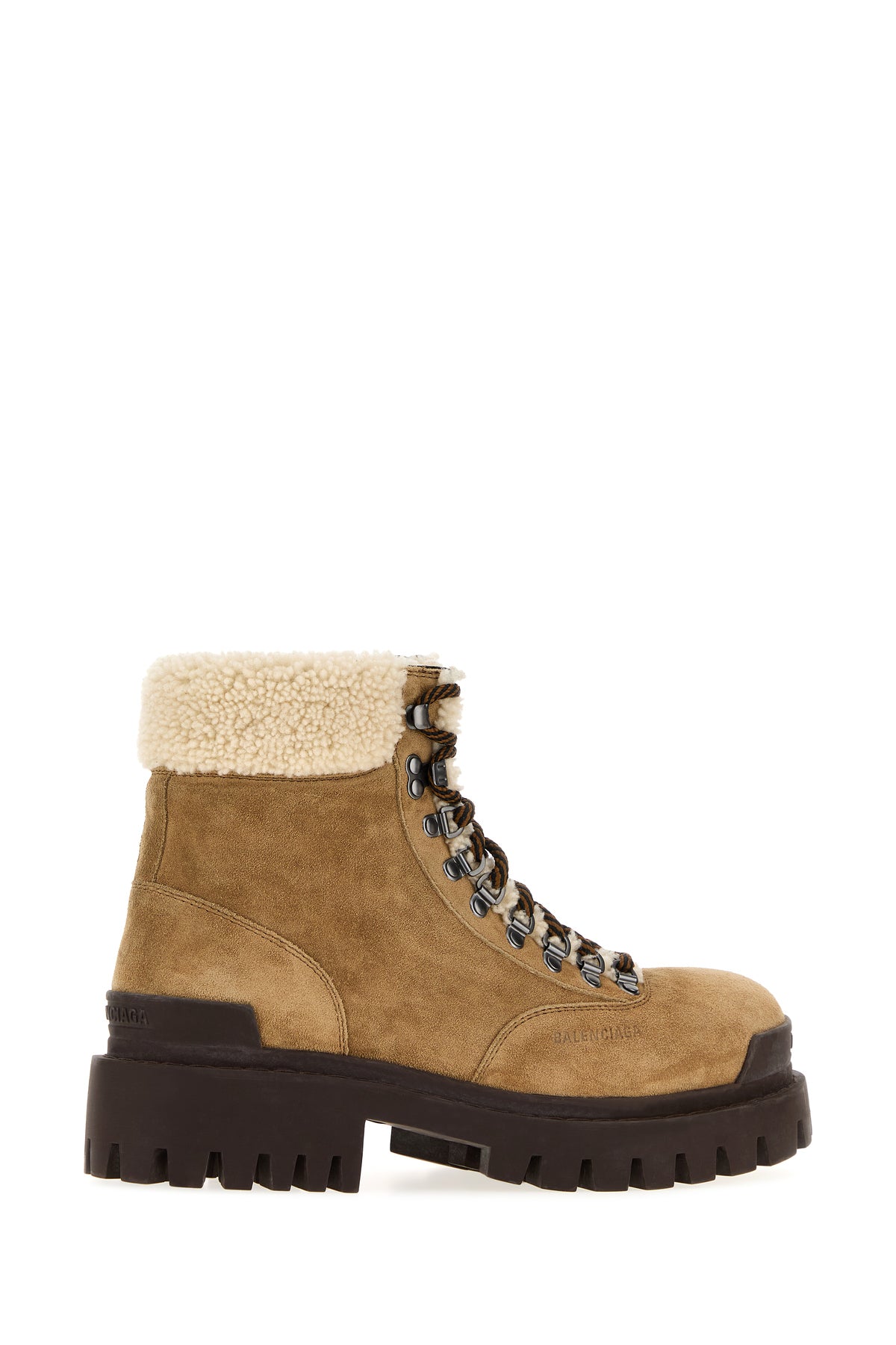 Balenciaga Men's Suede Winter Ankle Boots in Camel - image 3