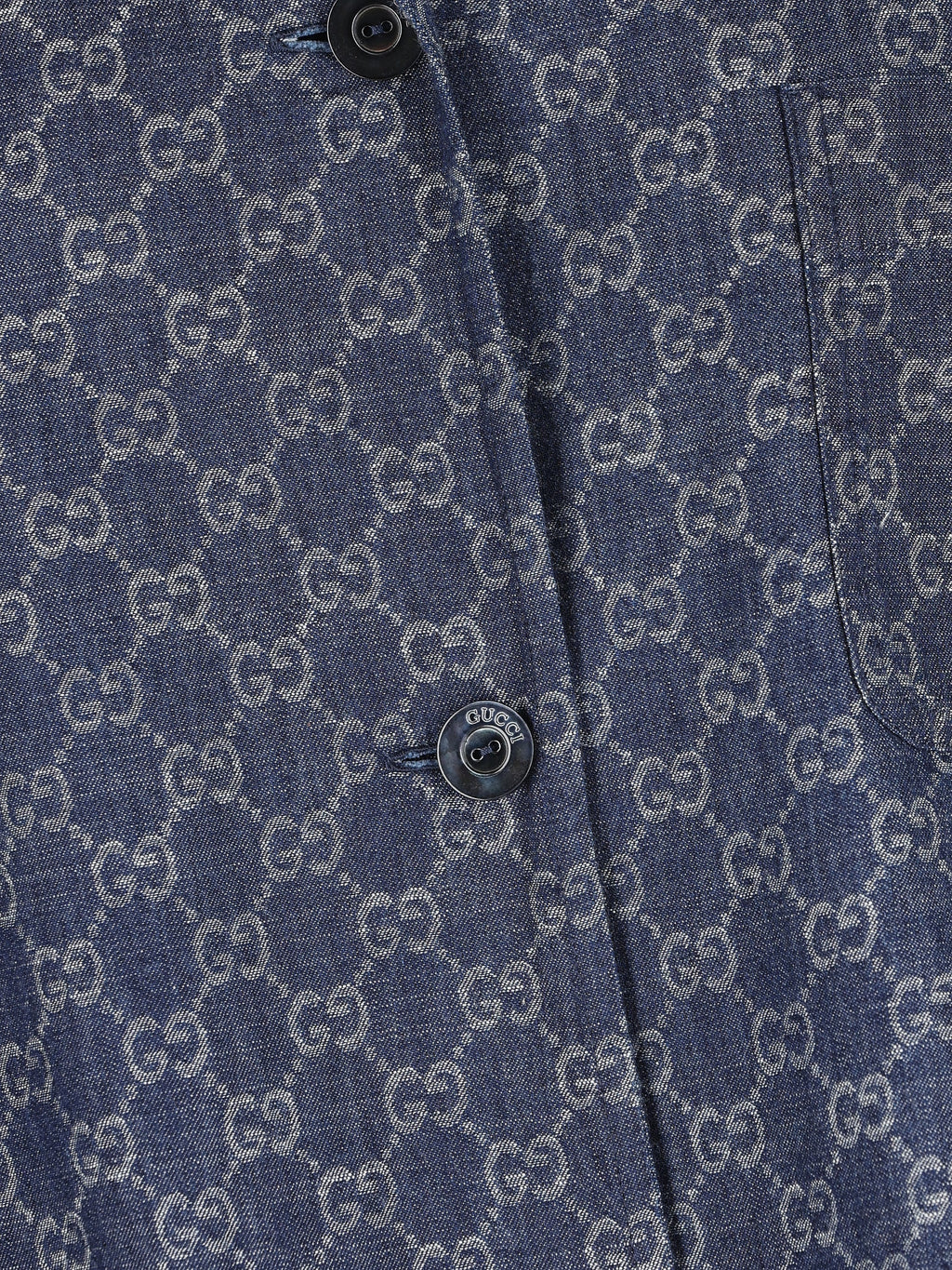 Gucci Women's Denim Jacquard Jacket in Blue - view 3