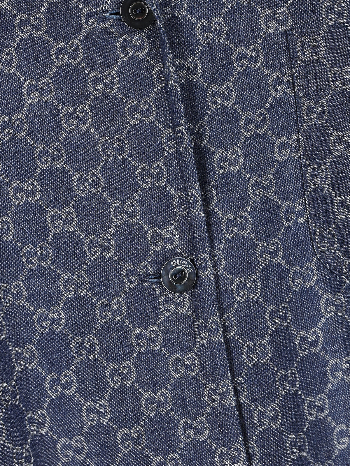 Gucci Women's Denim Jacquard Jacket in Blue - view 3