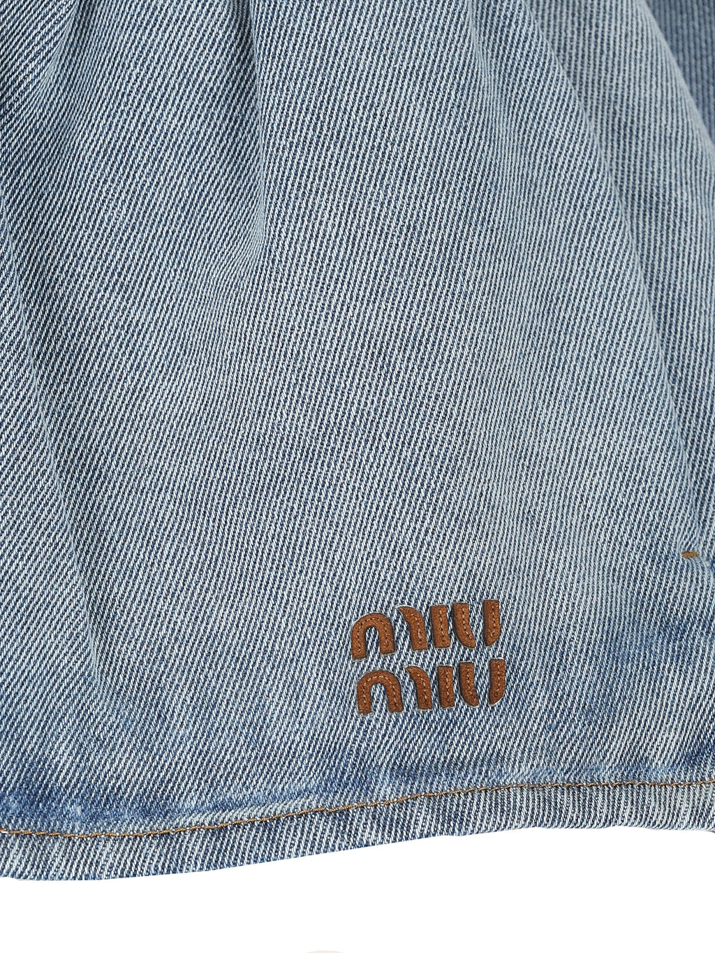 Miu Miu Women's Denim Mini Skirt in Blue - view 3
