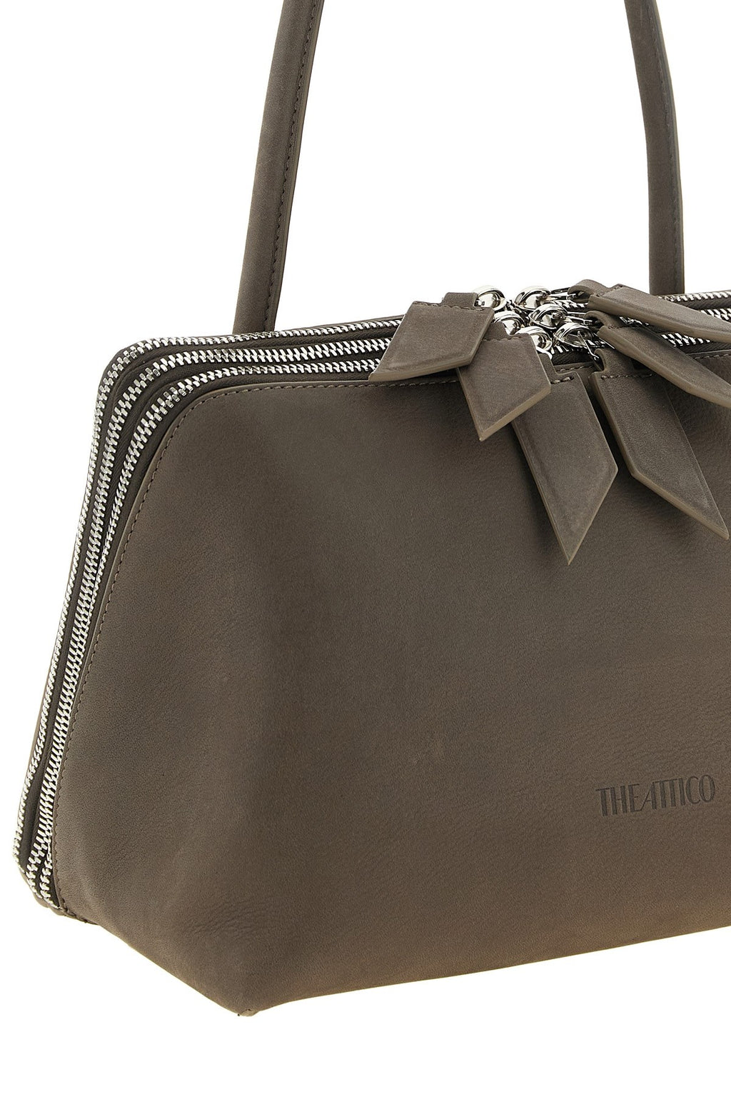 The Attico Women's Di Milano Shoulder Bag in Gray Leather - view 3