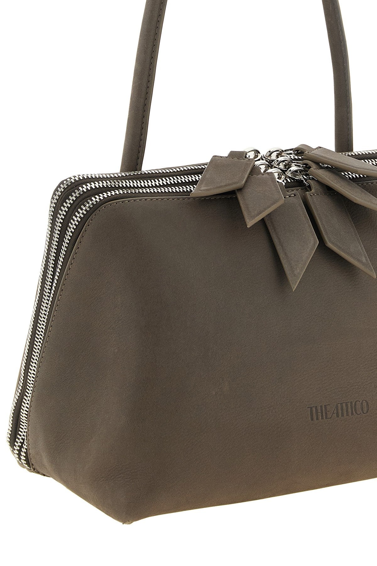 The Attico Women's Di Milano Shoulder Bag in Gray Leather - view 3