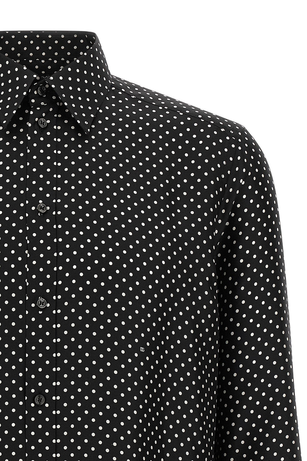 Dolce & Gabbana Men's Martini Shirt in White/Black Silk - view 3