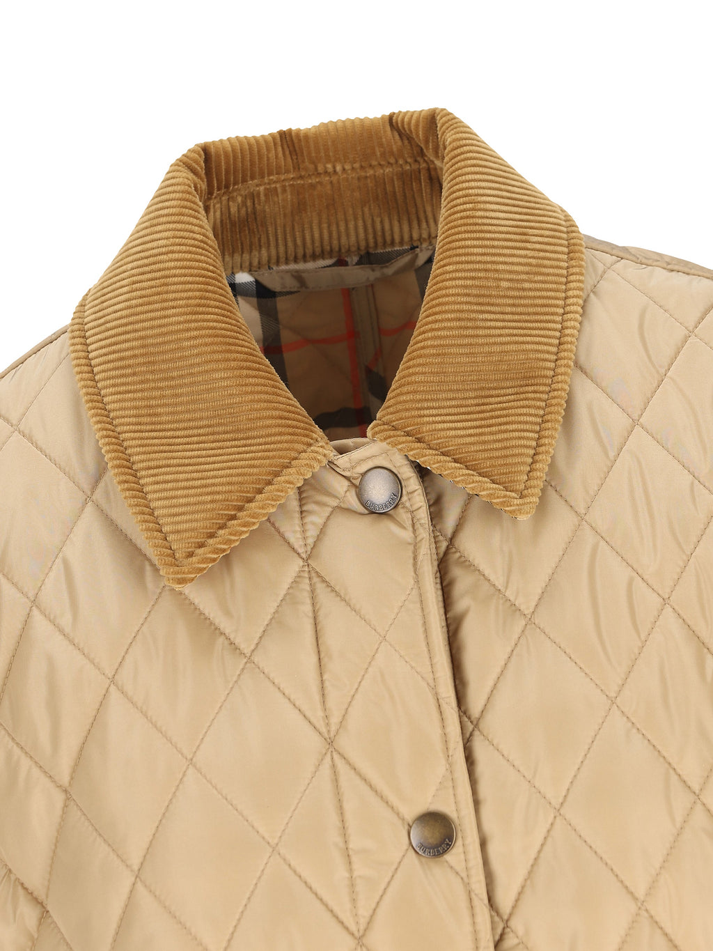 Burberry Women's Quilted Nylon Cropped Jacket in Beige - view 3