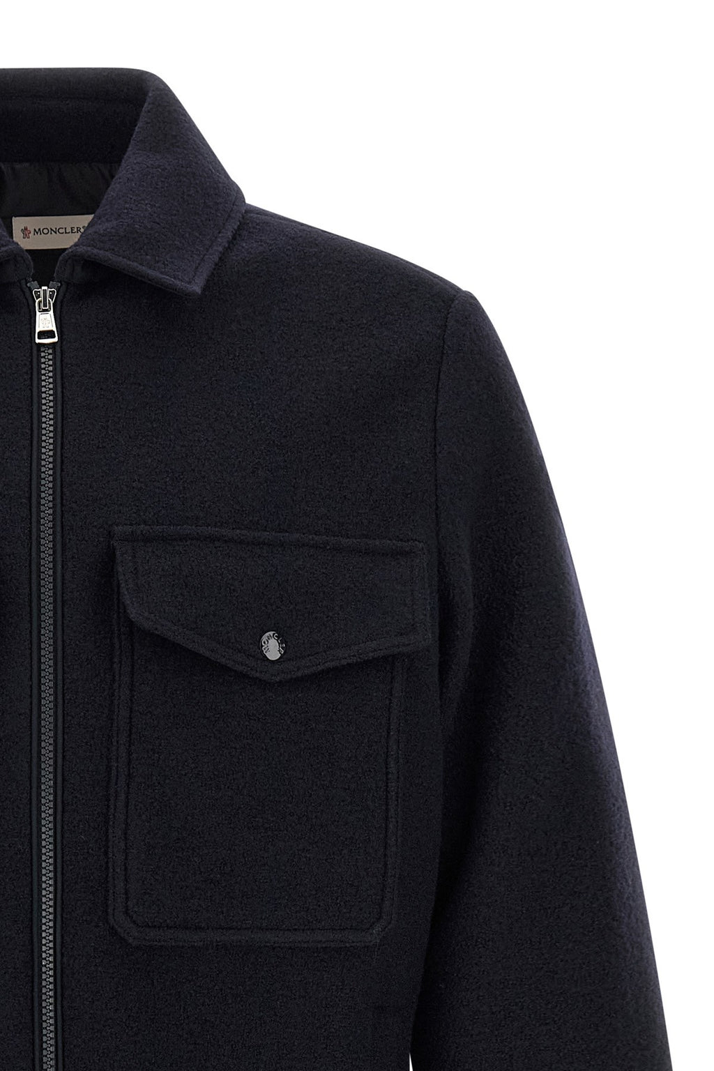 Moncler Men's Wool Overshirt in Blue - view 3