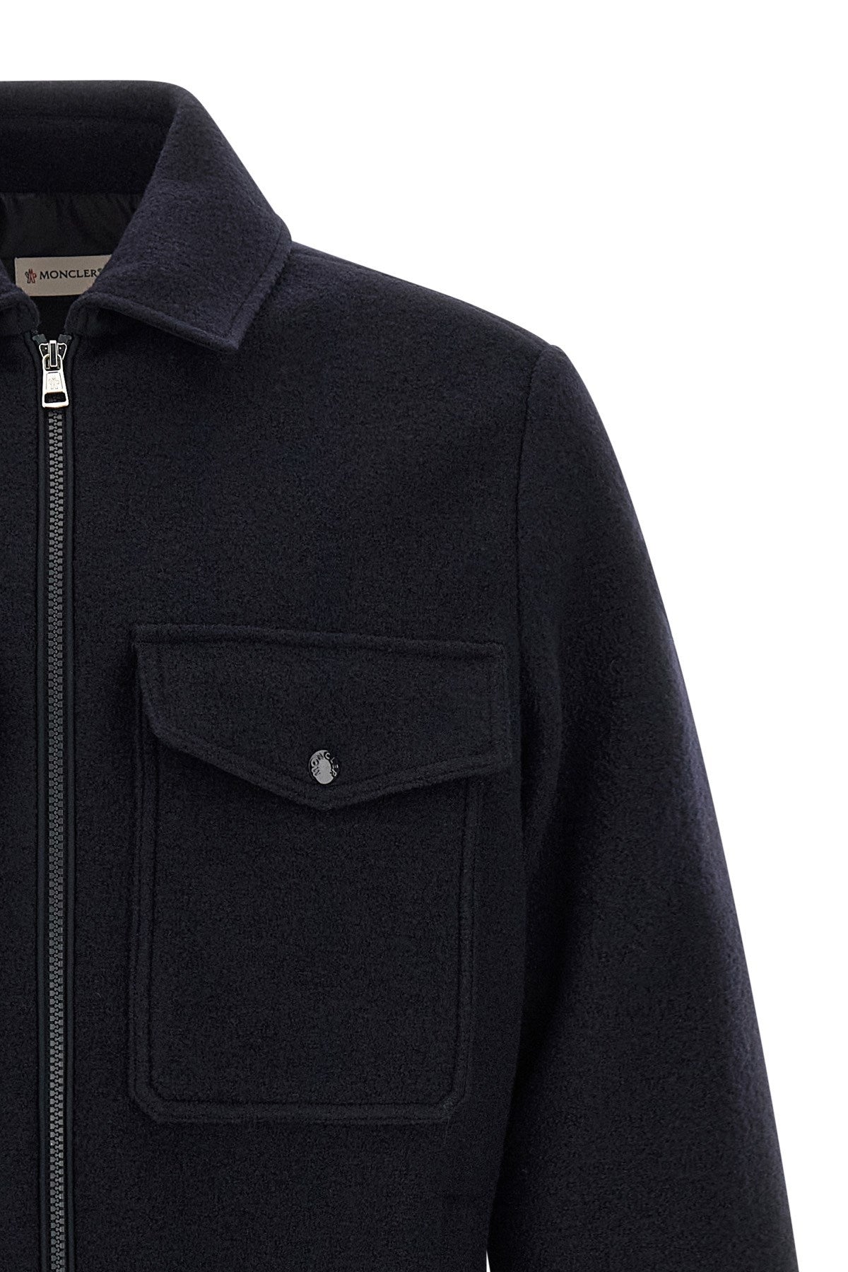 Moncler Men's Wool Overshirt in Blue - view 3