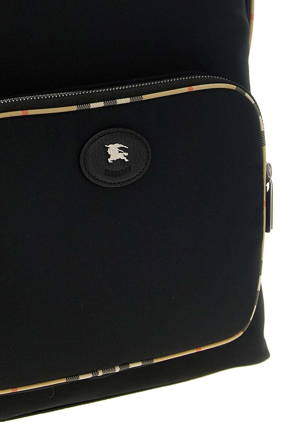 Burberry Men's Check Trim Backpack in Black - image 3
