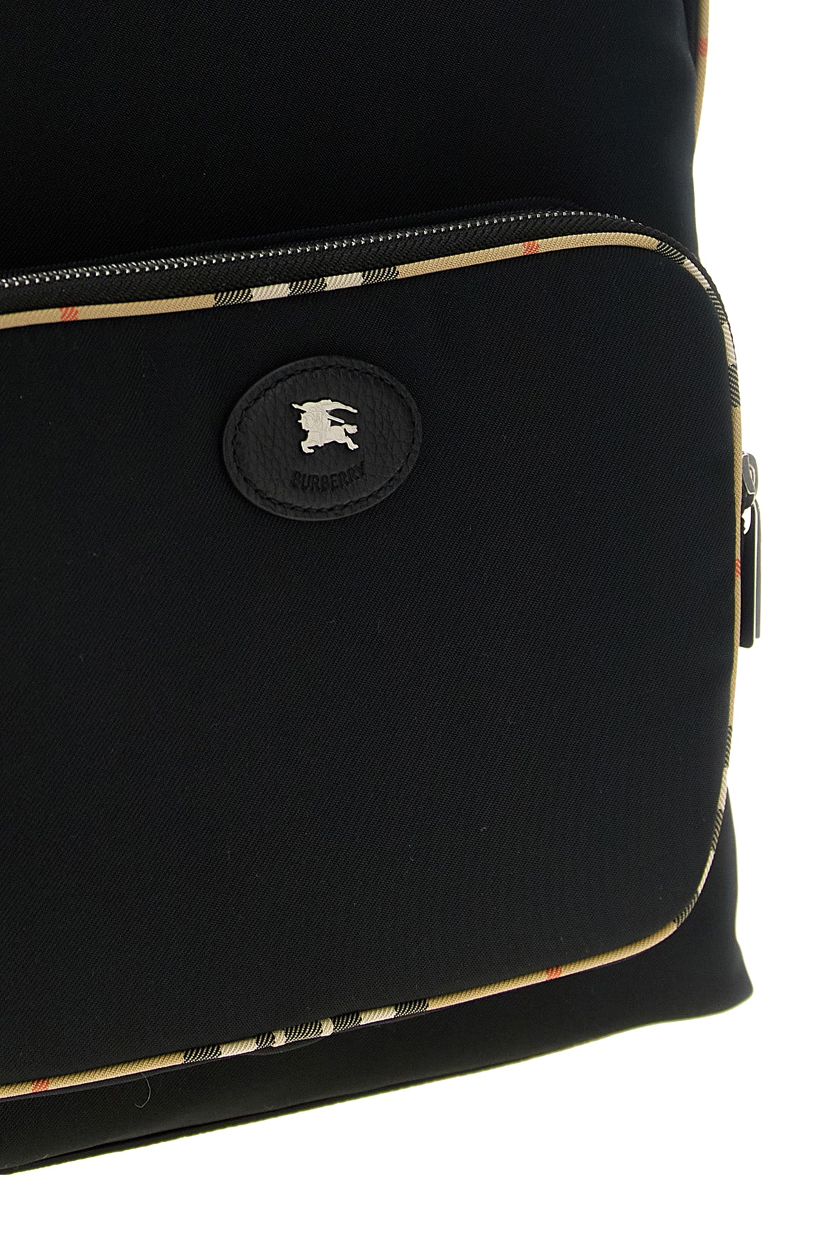 Burberry Men's Check Trim Backpack in Black - image 3