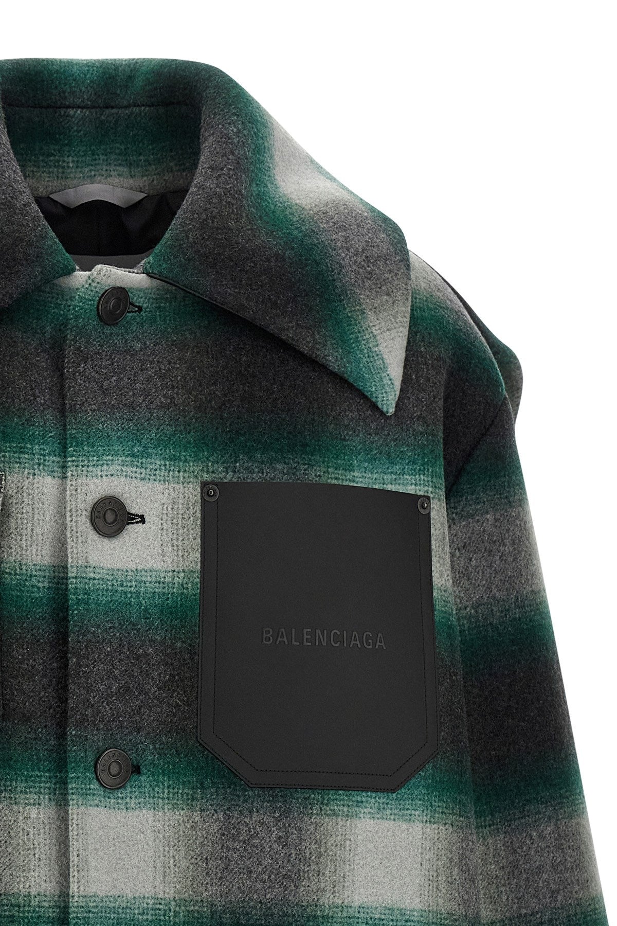 Balenciaga Men's Workwear Cocoon Wool Jacket in Green (3 of 5)