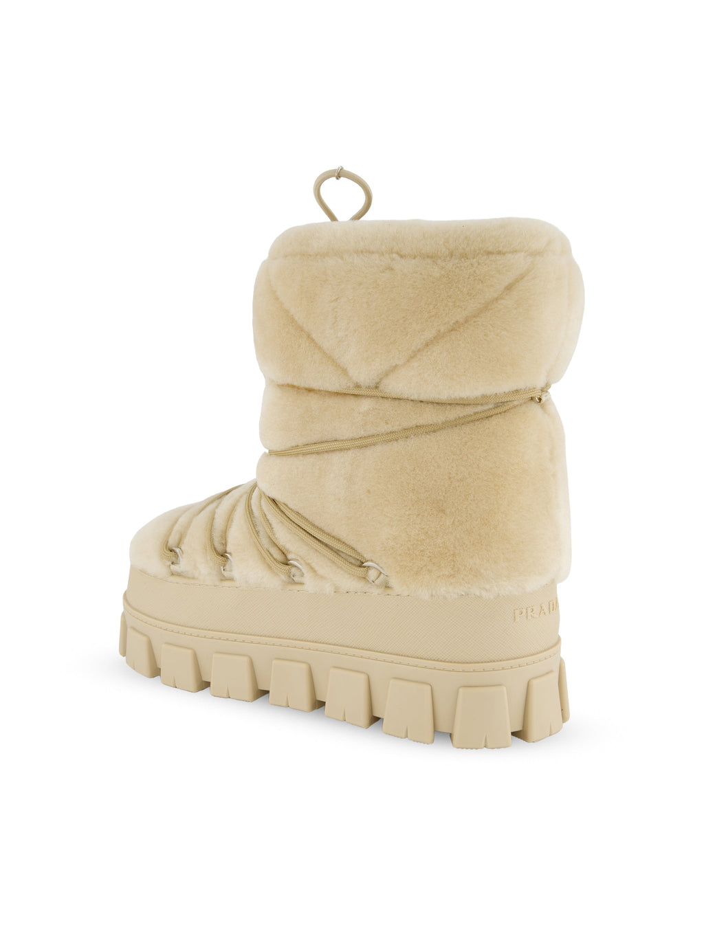 Prada Women's Shearling Apres-Ski Boots in Ecru - view 3