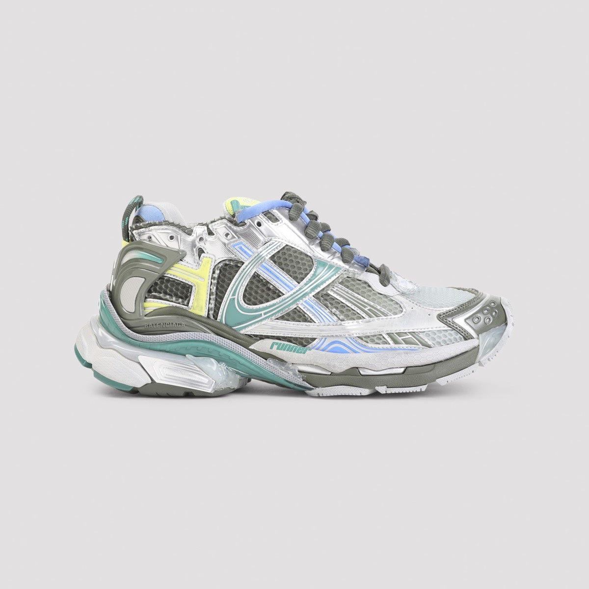 Balenciaga Men's Rubber Runner Gradient Sneakers in Blue