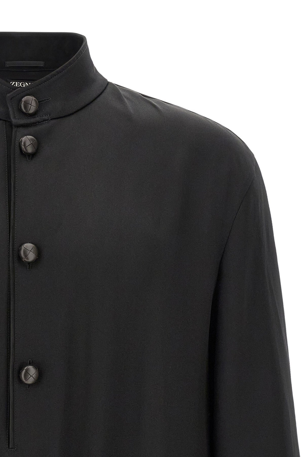 Zegna Men's Mulberry Silk Sweatshirt in Black - view 3