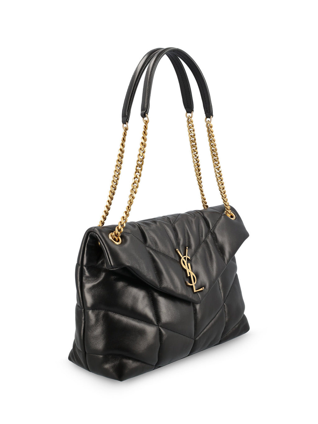 Saint Laurent Women's Leather Puffer Bag in Black - view 3