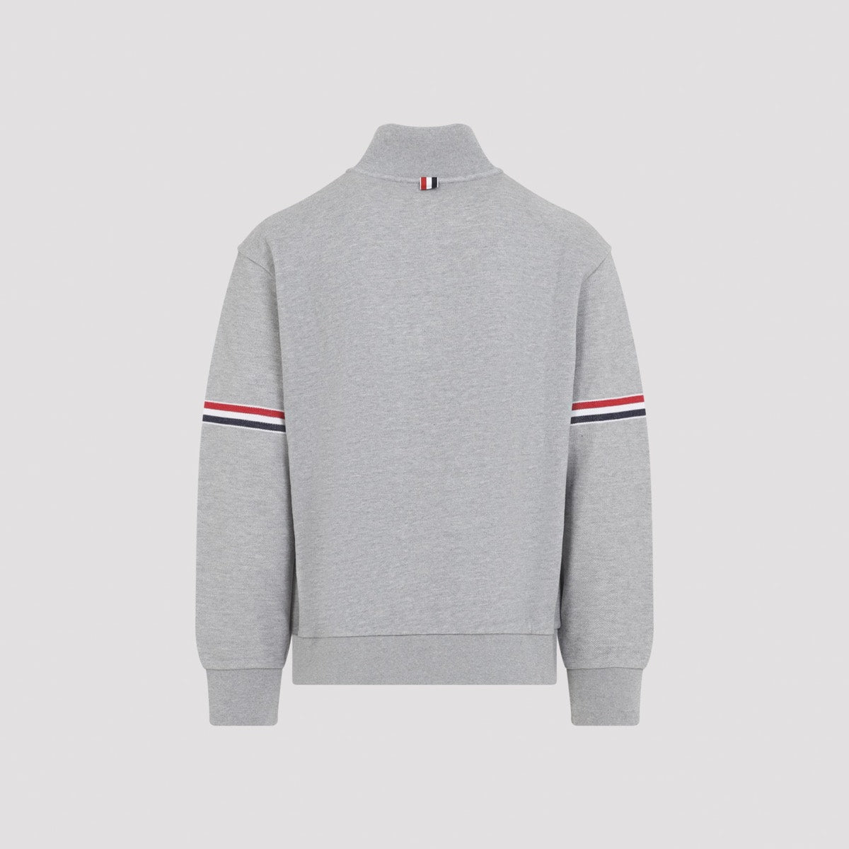 Thom Browne Men's Cotton Funnel Neck Pullover in Grey