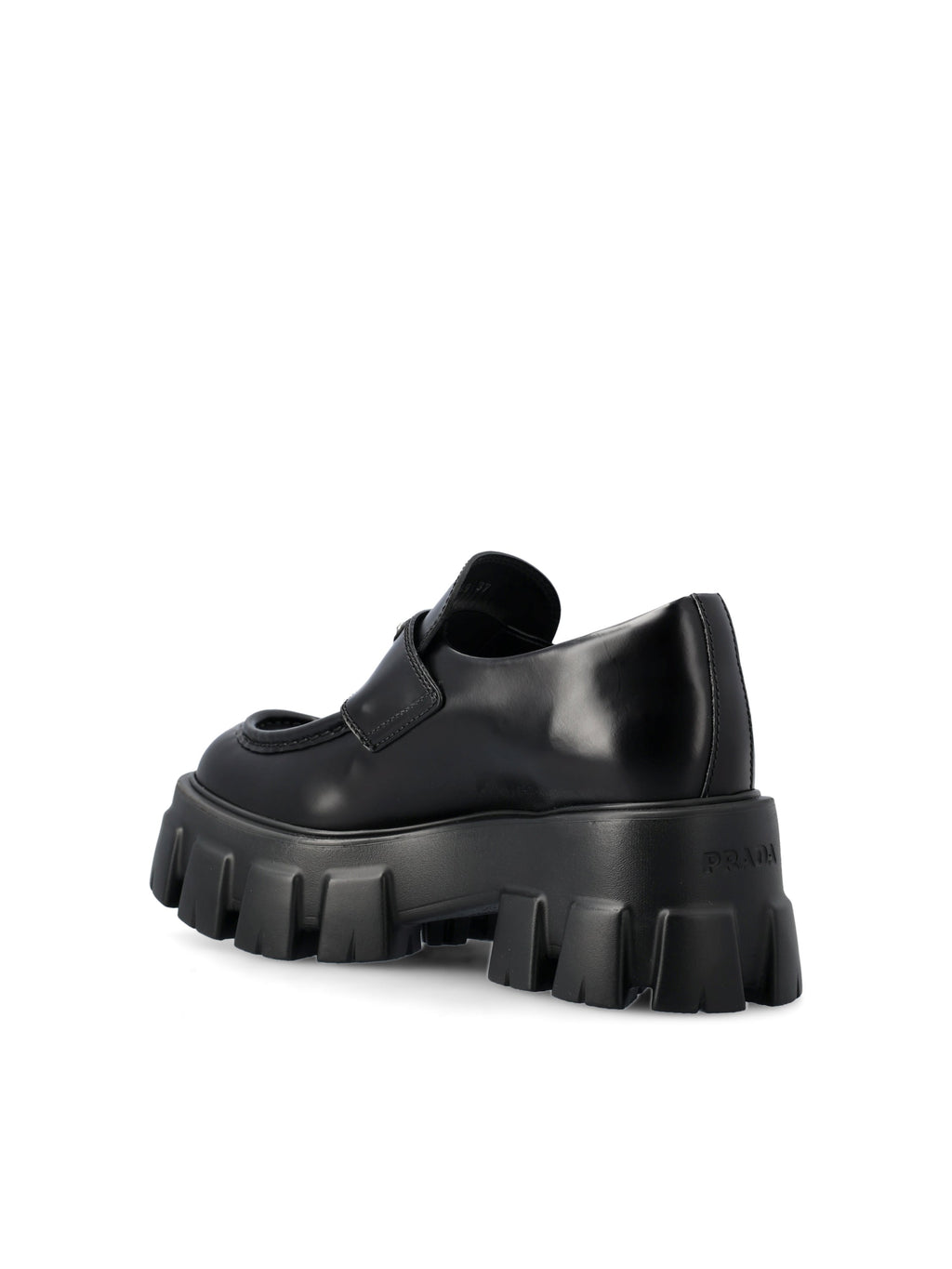 Prada Women's Monolith Brushed Leather Loafers in Black - view 3