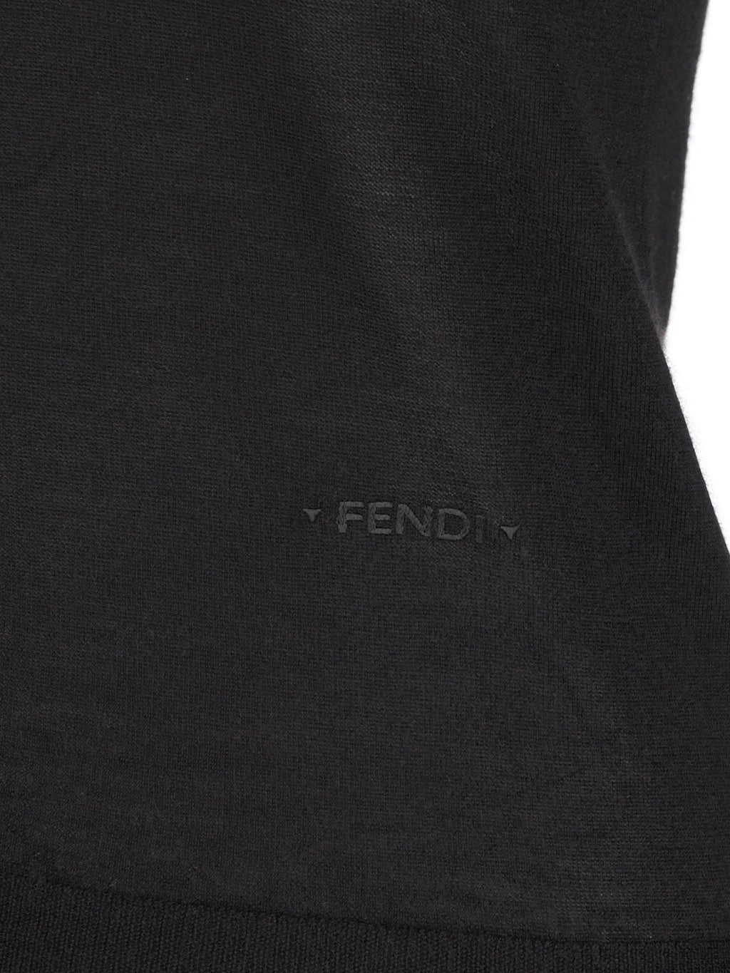 Fendi Women's Cashmere Silk V-Neck Jumper in Black - view 3