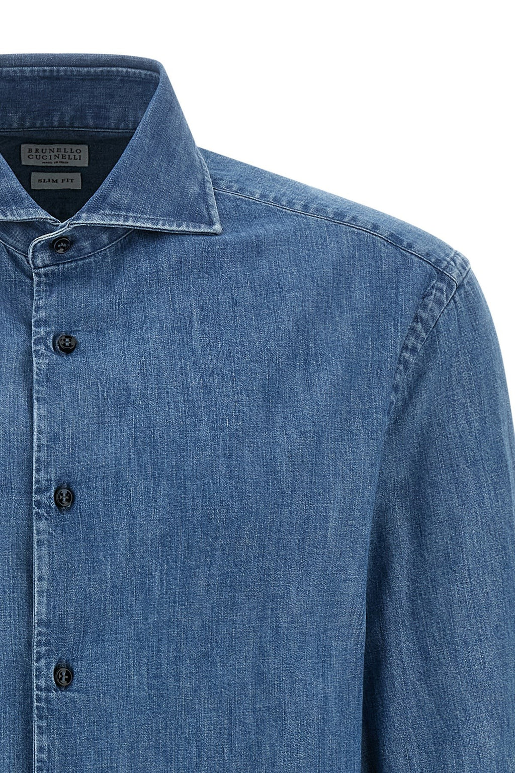 Brunello Cucinelli Men's Denim Shirt in Blue - view 3