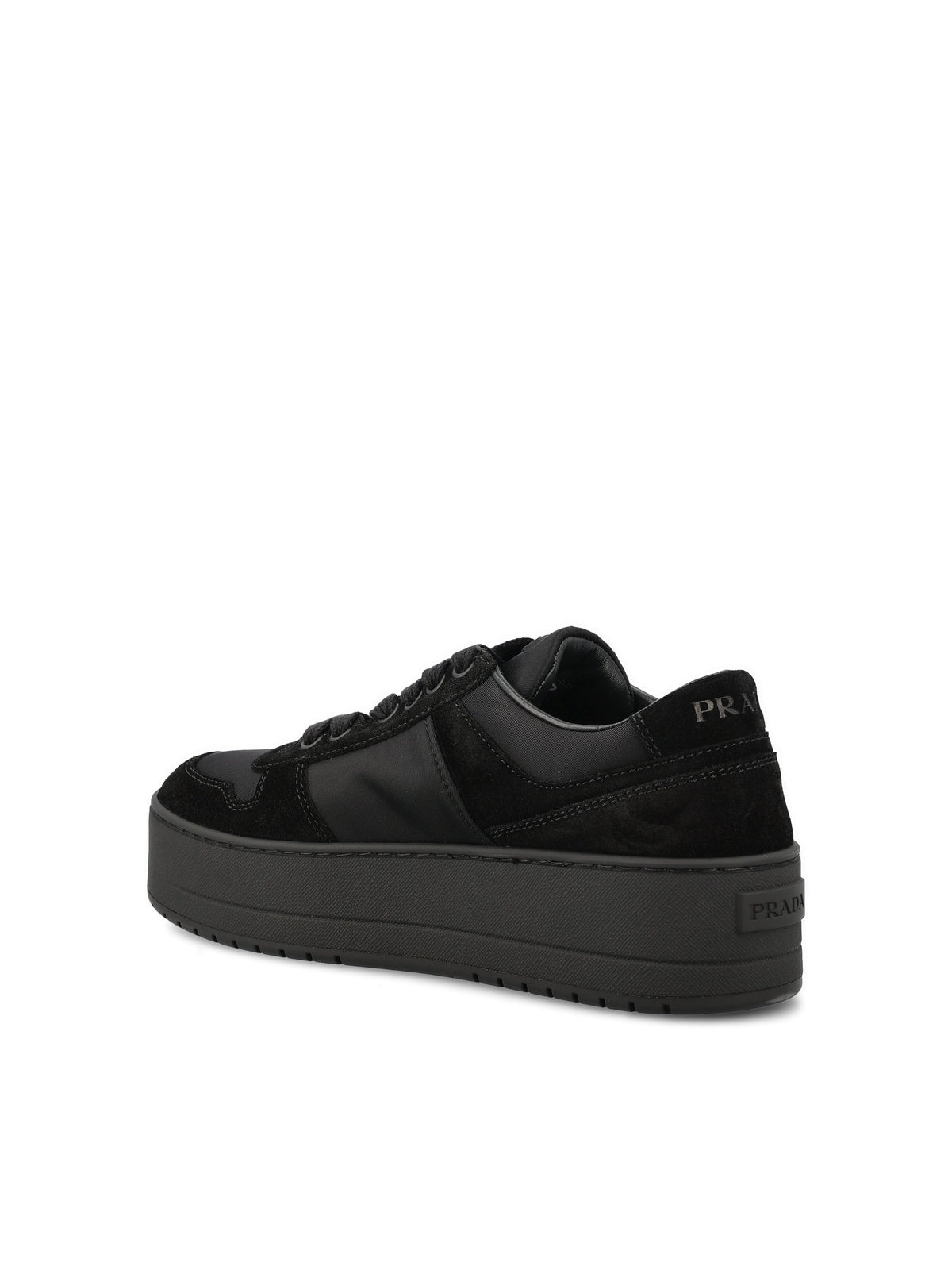 Prada Women's Downtown Leather Sneakers in Black - view 3