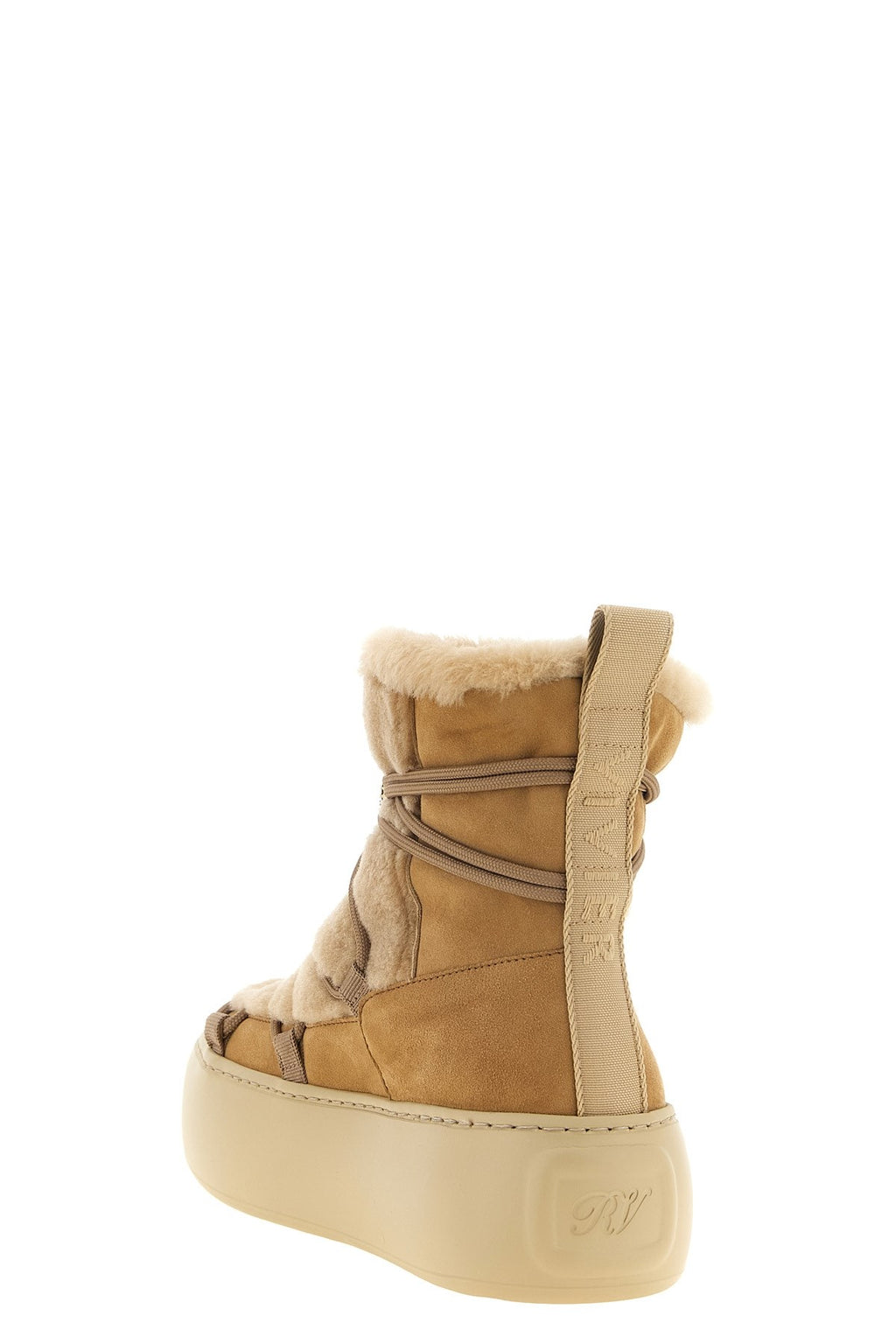 Roger Vivier Women's Viv Up Ankle Boots in Beige Leather - view 3