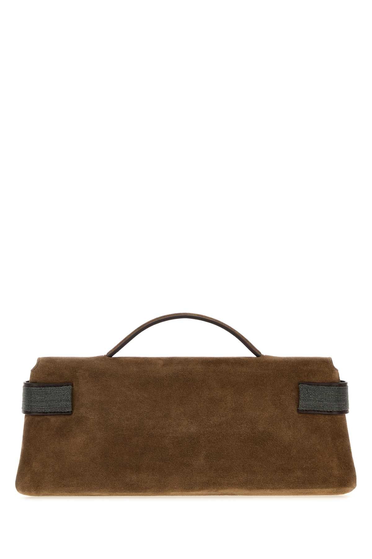 Brunello Cucinelli Women's Suede Clutch in Brown - image 3