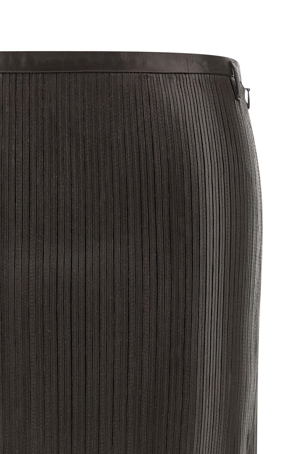 Tom Ford Women's 3D Ribbed Skirt in Brown Leather - view 3