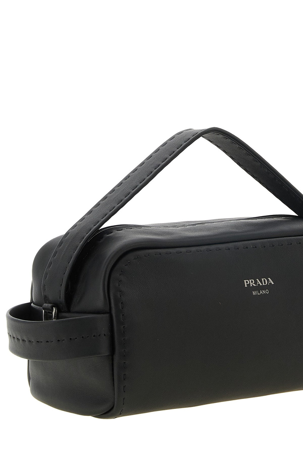 Prada Men's Bandoliera Crossbody Bag in Black Leather - view 3