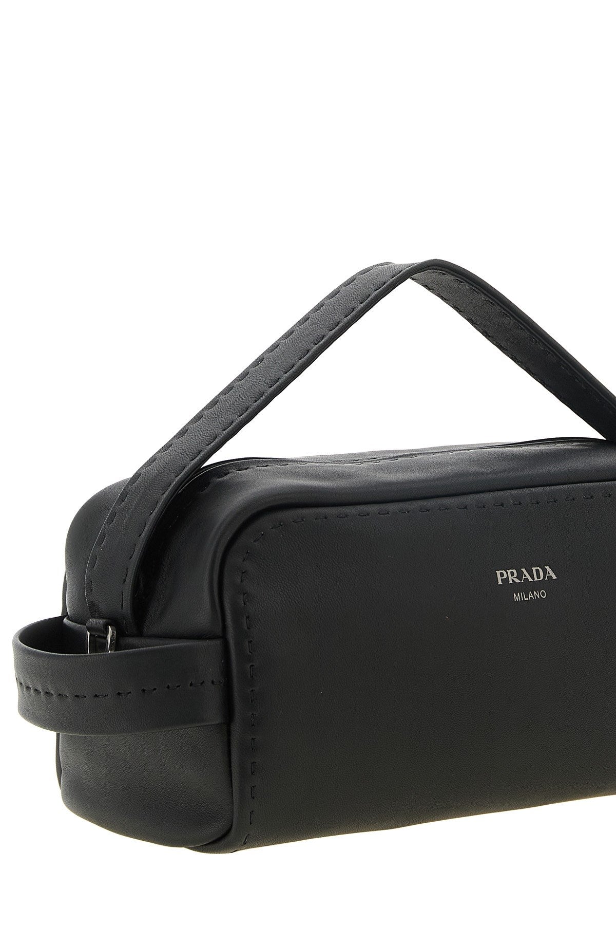 Prada Men's Bandoliera Crossbody Bag in Black Leather - view 3