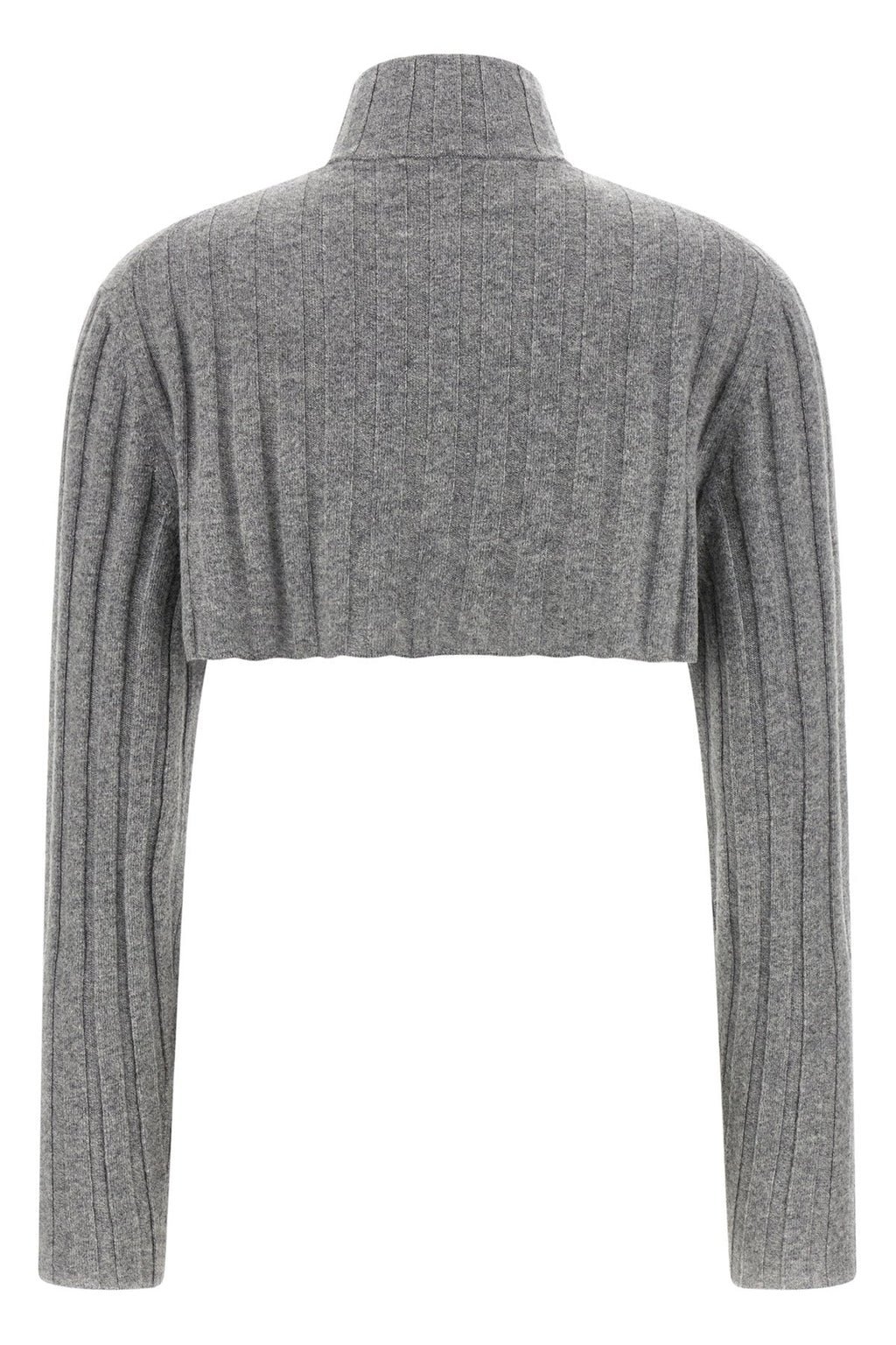 Miu Miu Women's Cropped Cardigan With Front Zip in Grey - image 3