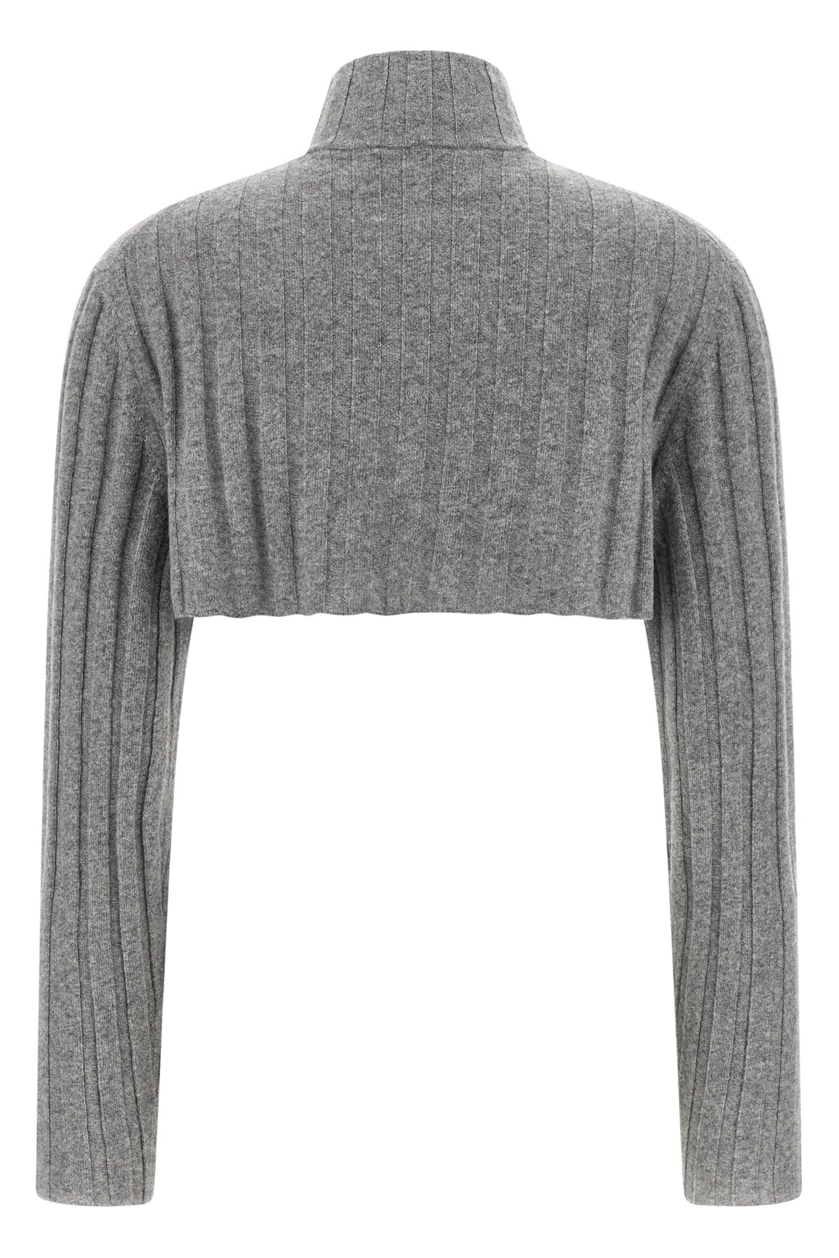 Miu Miu Women's Cropped Cardigan With Front Zip in Grey - image 3