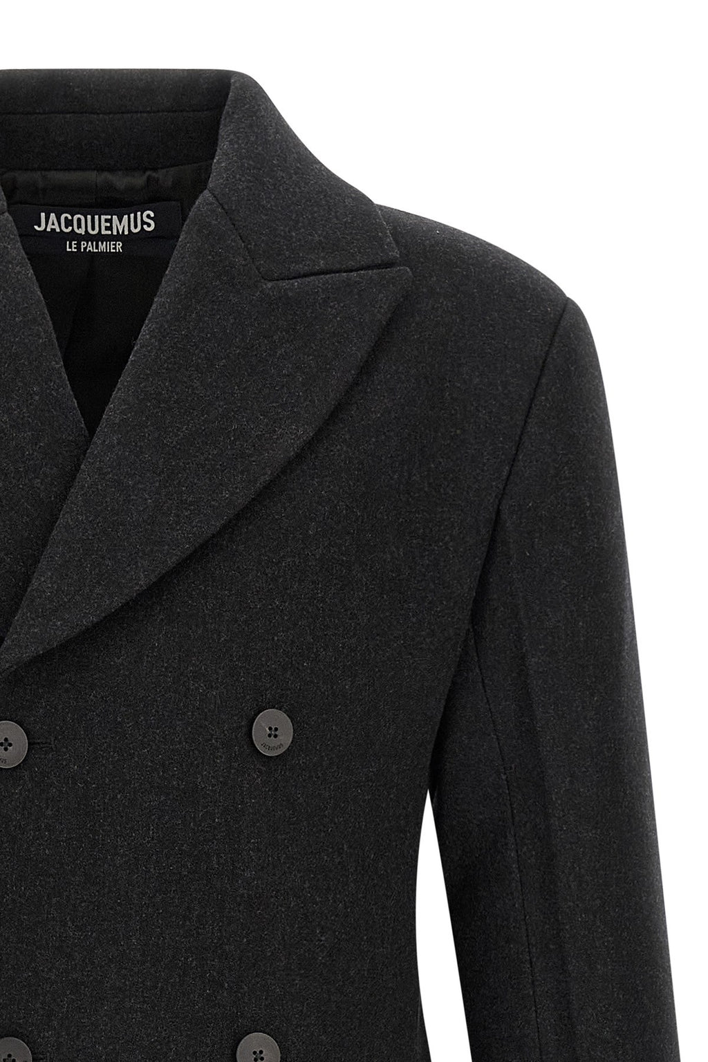 Jacquemus Men's Le Manteau Tailleur Coat in Gray Wool - view 3