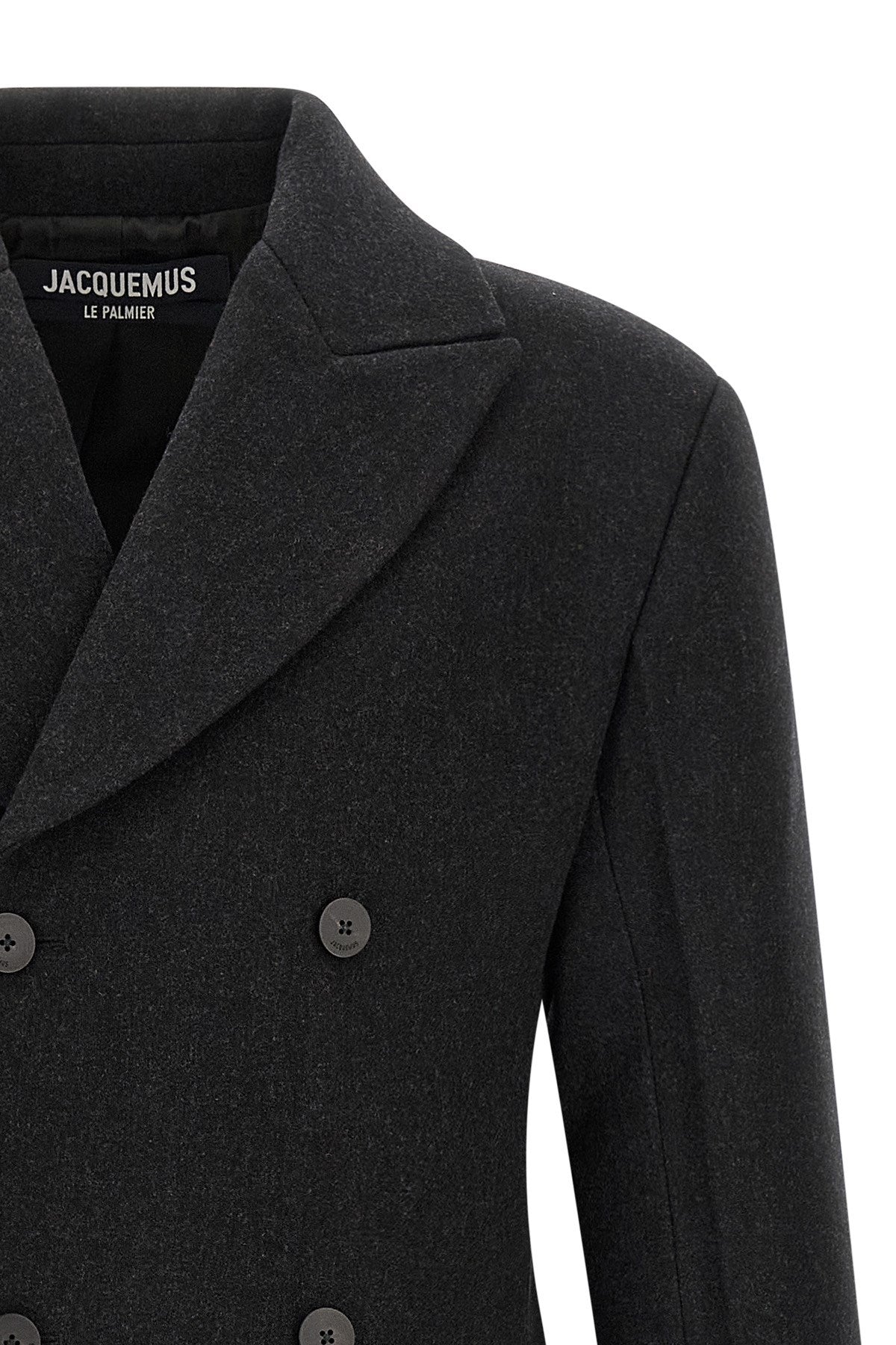 Jacquemus Men's Le Manteau Tailleur Coat in Gray Wool - view 3