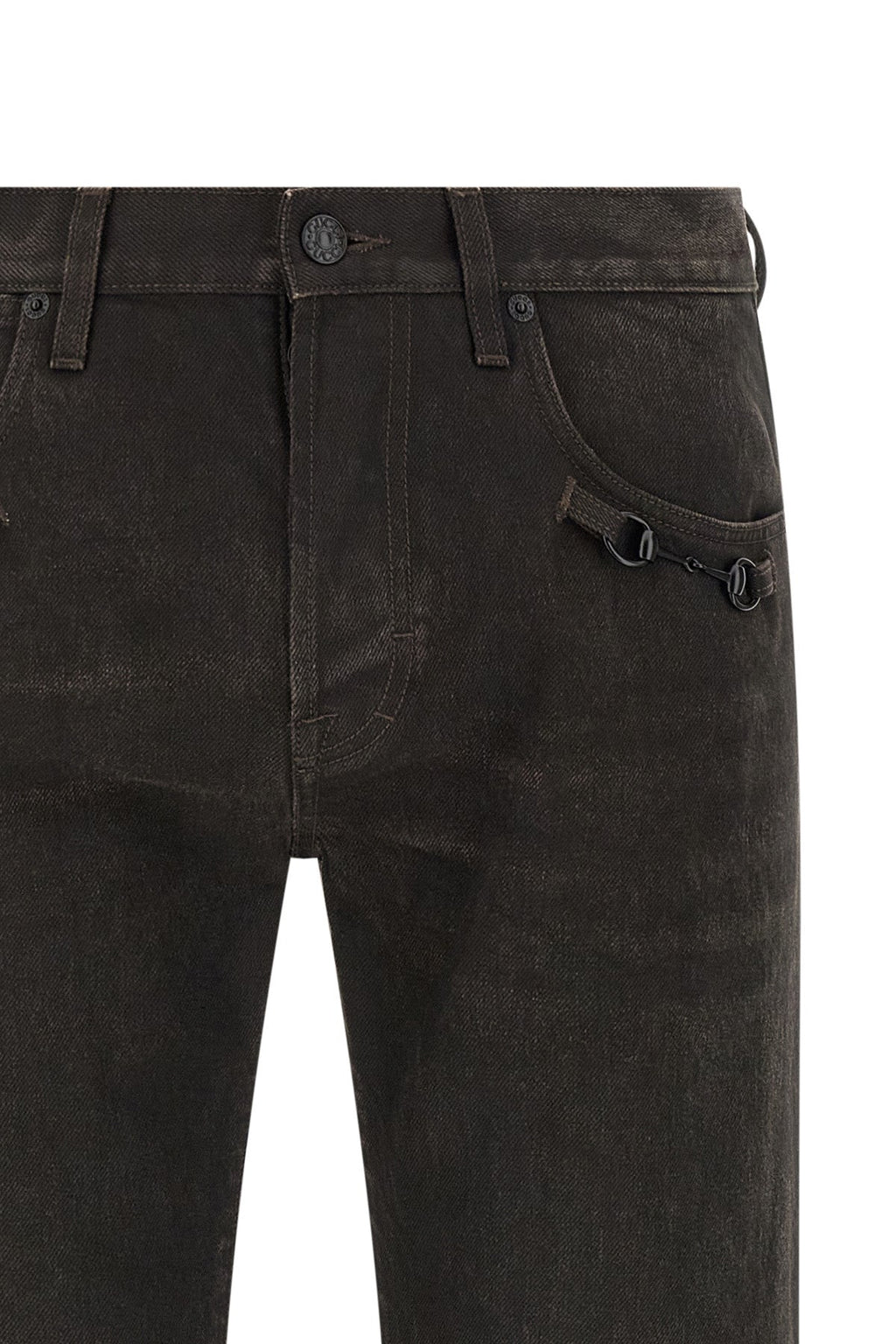 Gucci Men's Brown Horsebit Flared Jeans - image 3