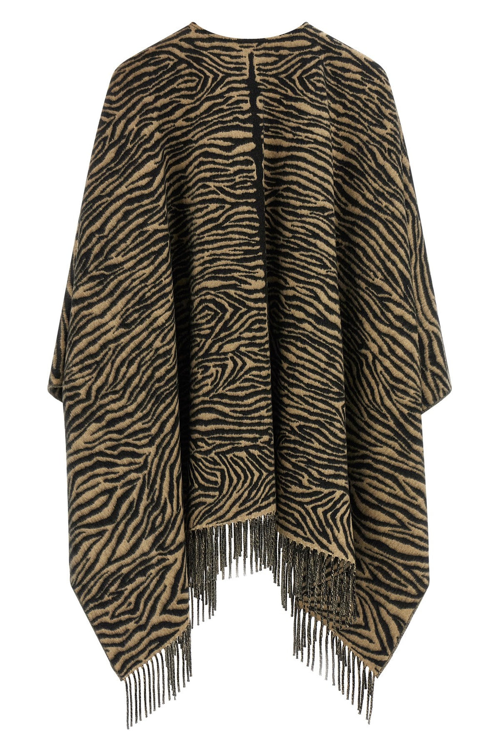 Fendi Women's Tiger Poncho in Beige Wool - view 3