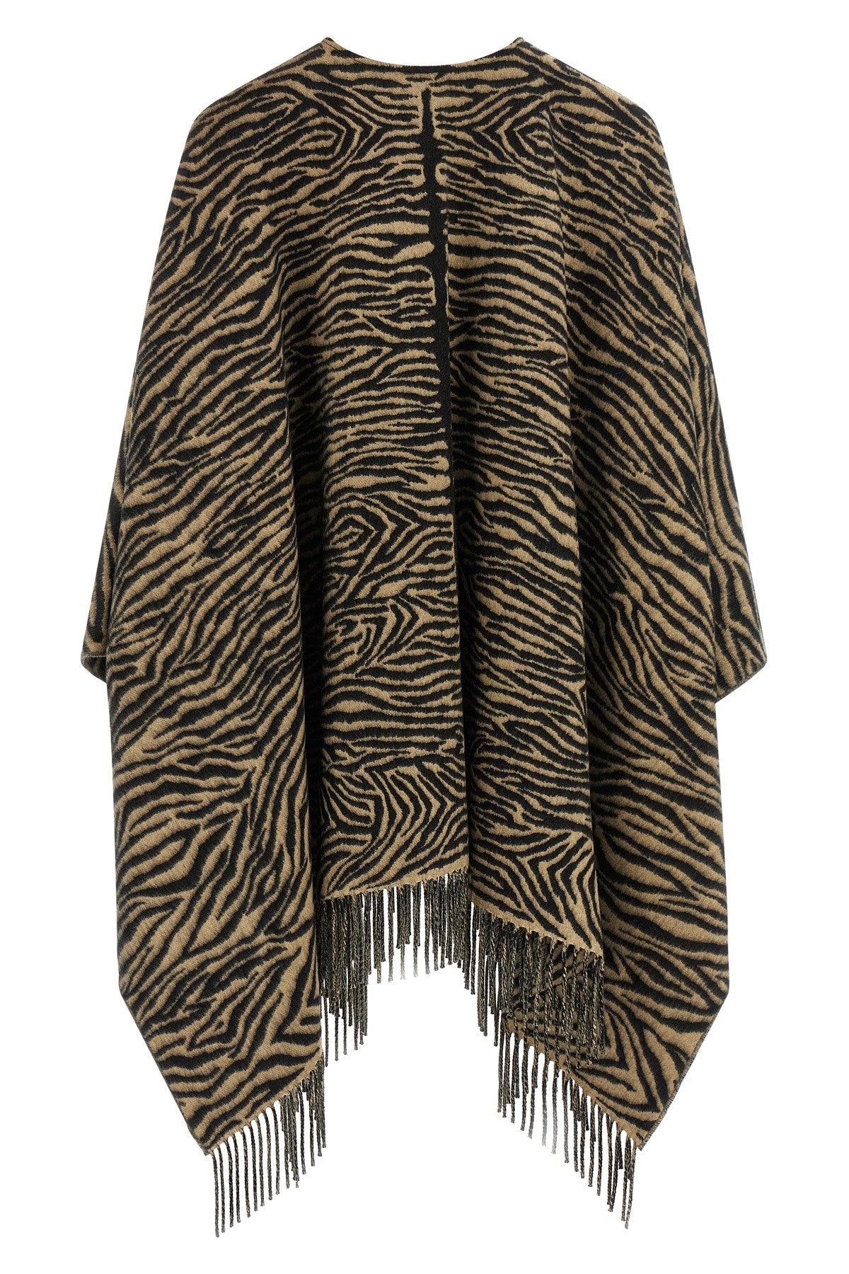Fendi Women's Tiger Poncho in Beige Wool - view 3