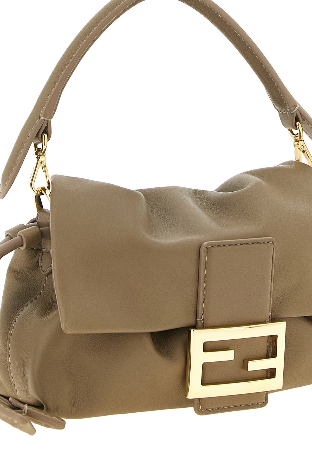 Fendi Women's Baguette Soft Piccola Bag in Beige Leather - view 3