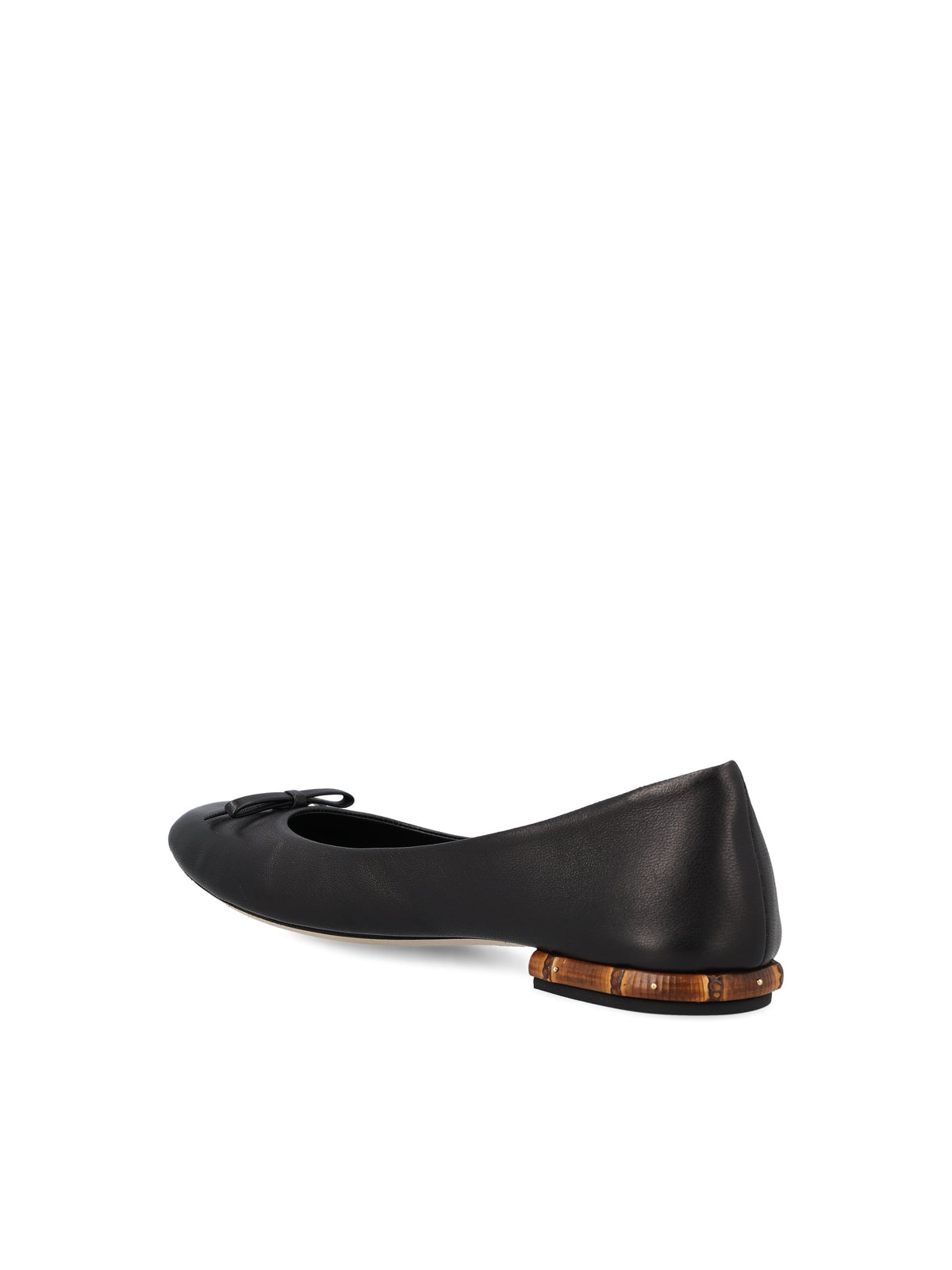 Gucci Women's Bamboo Leather Ballerina Flats in Black - view 3