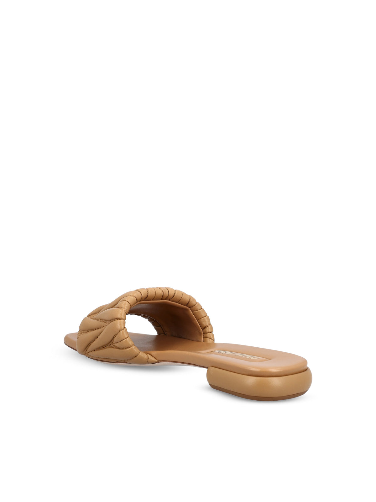 Miu Miu Women's Quilted Nappa Sandals in Brown - view 3