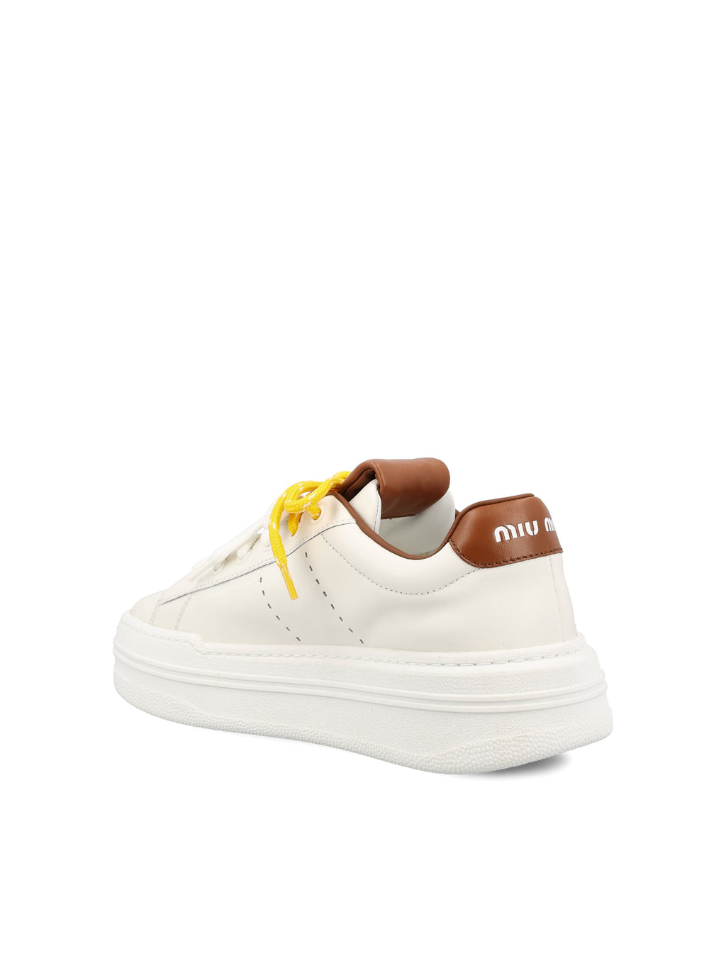 Miu Miu Women's Leather Sneakers in White - view 3