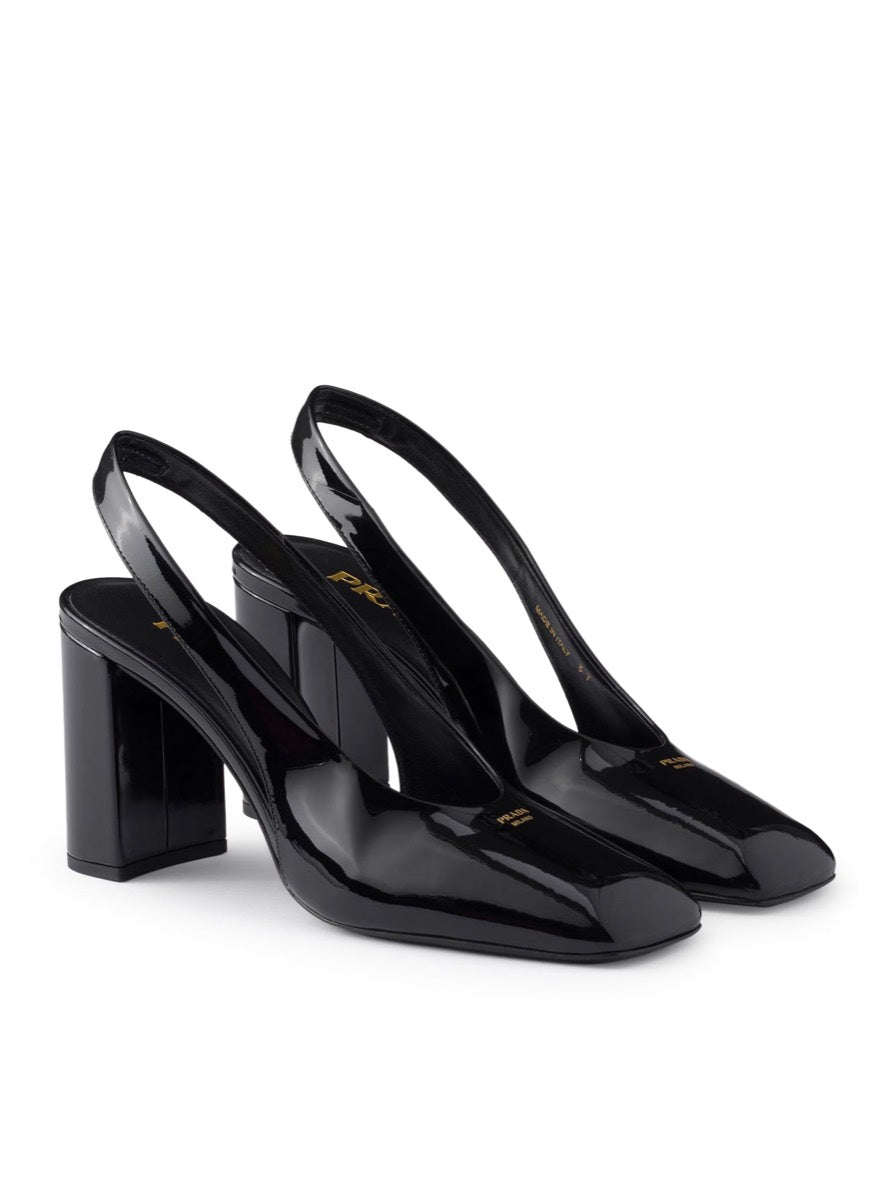 Prada Women's Leather Patent Slingback Pumps