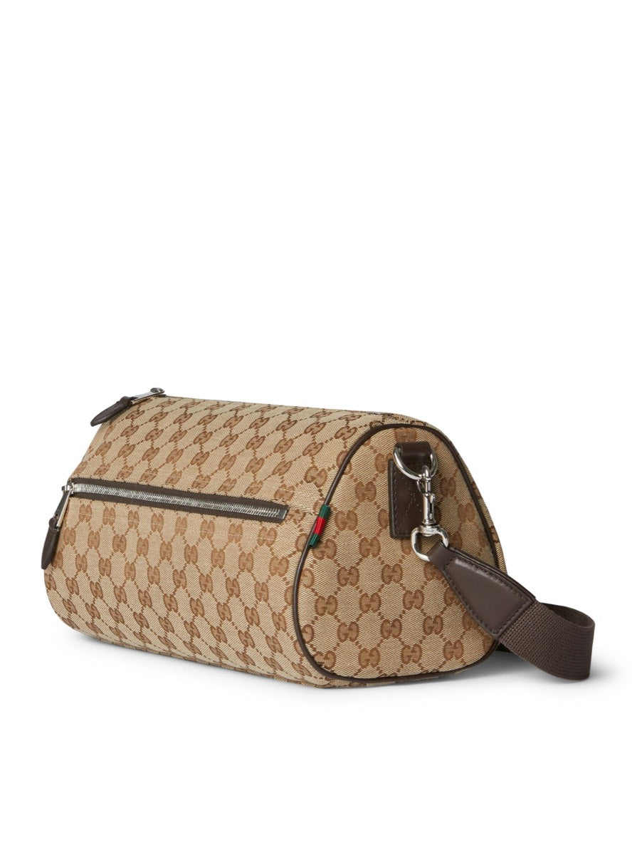 Gucci Men's Leather Cylindrical Bag in Beige