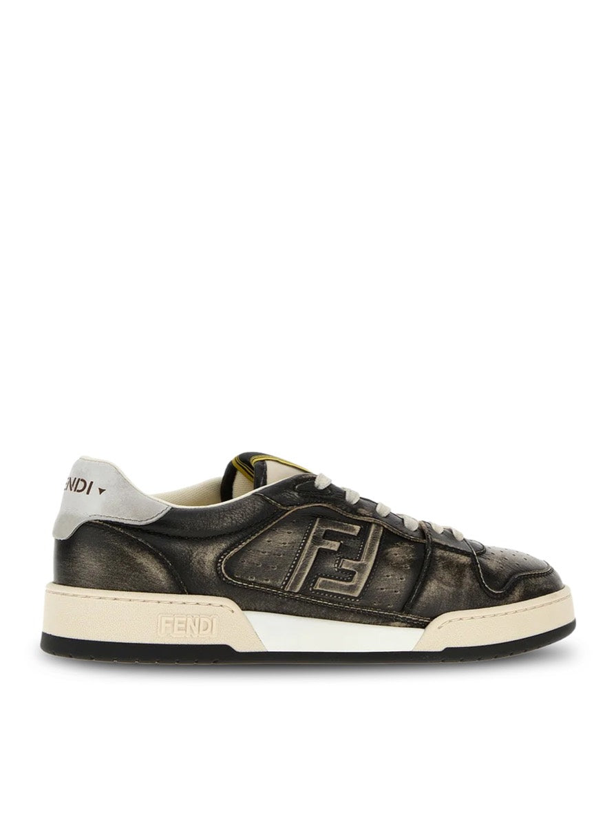 Fendi Men's Black Leather Match Sneakers